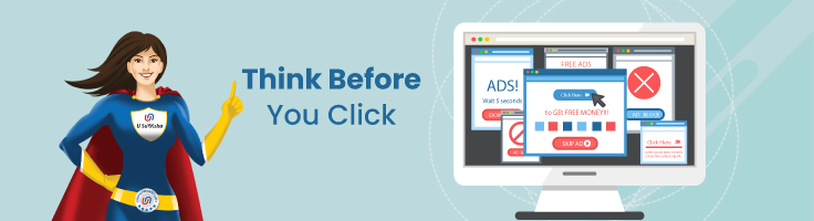 Think before you click safety image